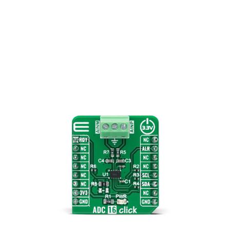 MIKROE-4937 MikroElektronika  ADC 16 CLICK Add On Board Signal Conversion Development Tool