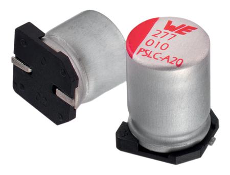 875075561005 Wurth Elektronik 100μF Surface Mount Polymer Capacitor, 25V dc