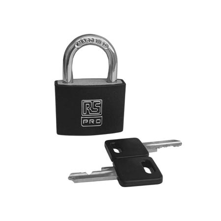 195-8235 RS PRO Key Aluminium Padlock, 6mm Shackle, 43mm Body