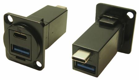 588-799 Straight, Panel Mount, Socket- Dual Port Type USB USB3.0 A-A USB Connector