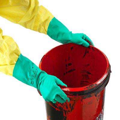 37676VP090 Ansell Alphatec Solvex 37-676 Green Nitrile Chemical Resistant Gloves, Size 9, Nitrile Coating