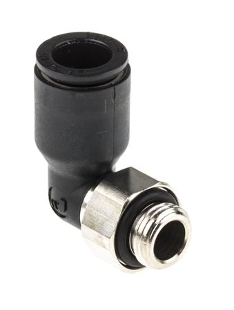 3199-08-10 Legris Pneumatic Elbow Threaded-to-Tube Adapter, G 1/8 Male, Push In 8 mm