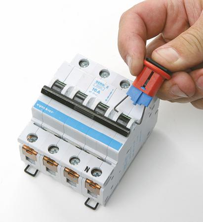 090848 1 Lock, 7mm Shackle Glass Fibre Reinforced Plastic, Stainless Steel Circuit Breaker Lockout