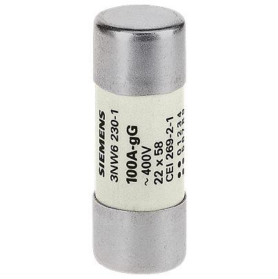 3NW6210-1 Siemens 25A Cartridge Fuse, 22.2 x 58mm