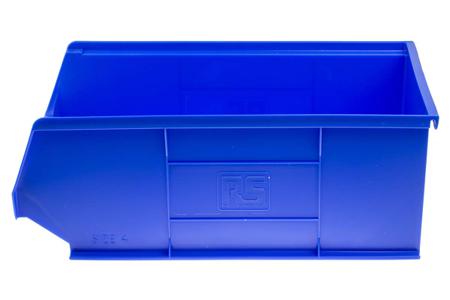 484-4107 RS Pro Blue Plastic Stackable Storage Bin, 130mm x 205mm x 350mm
