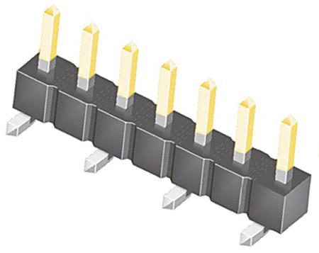 TSM-107-01-L-SV Samtec TSM Series Straight Surface Pin Header, 7 Contact(s), 2.54 mm Pitch, 1 Row, Unshrouded