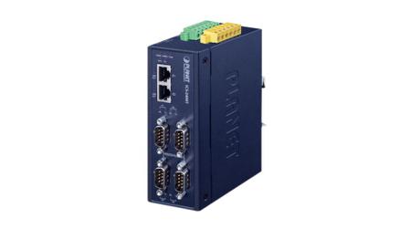 ICS-2400T Planet Serial Device Server, 2 Ethernet Port, 4 Serial Port, RS232, RS422, RS485 Interface, 921kbps Baud Rate