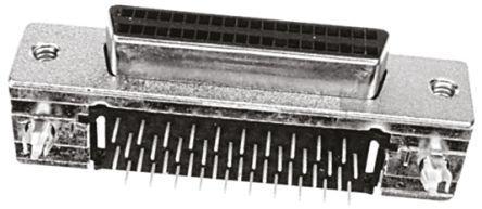 5787170-4 TE Connectivity Amplimite .050 III Series, 40 Way Right Angle PCB D-sub Connector Socket, 1.27mm Pitch, with Boardlocks