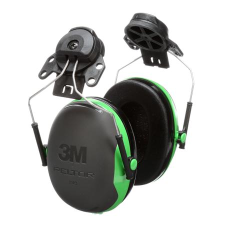 X1P3E-GA 3M PELTOR X1 Ear Shells with Helmet Attachment, 26dB, Black, Green