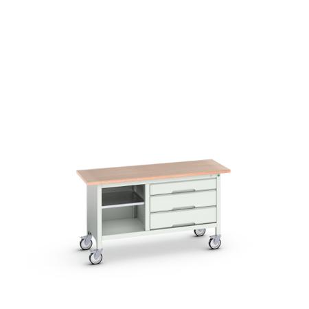 16923213.16 Bott, 3 Drawer Sheet Steel Floor Standing Storage Cabinet, 1500 x 600 x 830mm