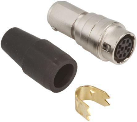 HR10A-10J-10SC-73- Hirose HR10 Series, 10 Pole Cable Mount Micro Connector, Female Contacts