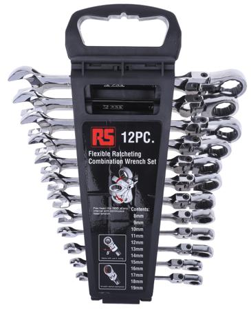 487-268 RS PRO 12-Piece Spanner Set, 8 → 19 mm, Chrome Vanadium Steel
