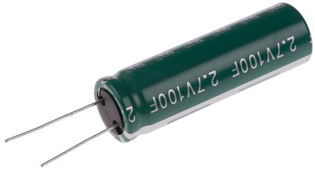 HV1860-2R7107-R Cooper Bussmann 100F Supercapacitor -10 → +30% Tolerance, Supercap HV 2.7V dc, Through Hole
