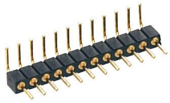 830-80-002-20-001101 Preci-Dip 830 Series Right Angle Through Hole Pin Header, 2 Contact(s), 2 mm Pitch, 1 Row, Unshrouded
