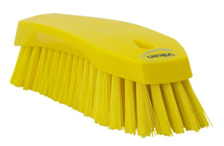 38906 Vikan Hard Bristle Yellow Scrubbing Brush, 36mm bristle length, Polyester bristle material
