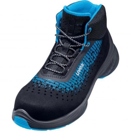 6831835 Uvex 1 Black, Blue ESD Safe Non Metallic Toe Capped Men, Women Safety Boot, UK 3, EU 35