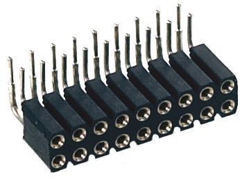 803-87-024-20-001101 Preci-Dip 803 Series Right Angle PCB Mount PCB Socket, 24-Contact, 2-Row, 2.54mm Pitch, Solder Termination