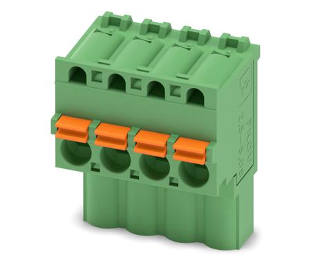 1873676 Phoenix Contact, 5.08mm Pitch, FKCVW 2.5/ 4-ST-5.08, 4 Way, Pluggable Terminal Block, Plug, Spring Cage Termination,