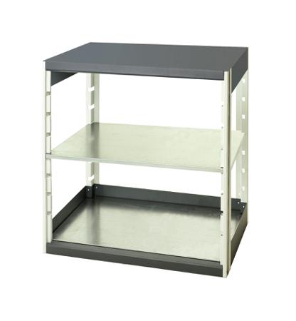 46001001-19V Bott Grey 2 Shelf Sheet Steel Storage Rack System Shelving System Upright Frames, 1000mm x 800mm, 525mm