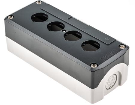 XALD04 Schneider Electric Grey Plastic Harmony XALD Control Station Enclosure - 4 Hole 22mm Diameter
