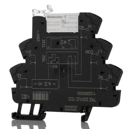 1122930000 Weidmuller TRZ Series Interface Relay, DIN Rail Mount, 230V Coil, SPDT, 1-Pole, 6A Load
