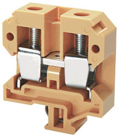 796-1040 RS Pro Feed Through Terminal Block, CTS Series , 35mm², 1 kV, 125A, Screw Clamp Termination, Brown, Single Level