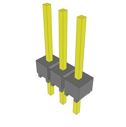 MTSW-103-08-T-S-295 Samtec MTSW Series Vertical Through Hole PCB Header, 3 Contact(s), 2.54mm Pitch, 1 Row(s), Unshrouded