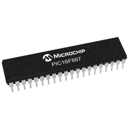 PIC16F887-I-P Microchip PIC16F887-I/P, 8bit PIC Microcontroller, 20MHz, 8192 words Flash, 40-Pin PDIP
