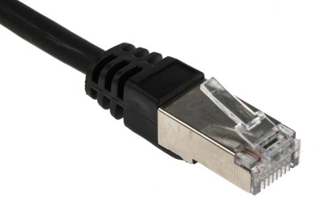 791-7021 15m Straight Through Cat6 Cable Assembly, FTP Black LSZH