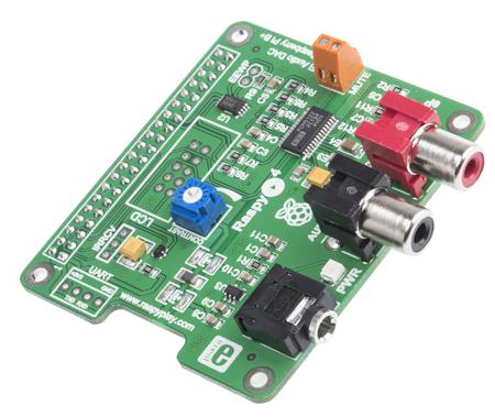 MIKROE-1767 MikroElektronika RaspyPlay4 HiFi Audio Add-On Board for Raspberry Pi
