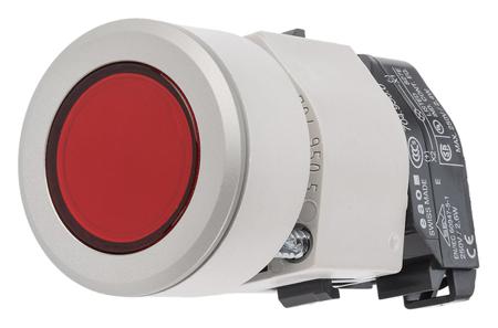 704.032.218 EAO 704 Series Red Illuminated Momentary Push Button Head, 30.5mm Cutout, IP65