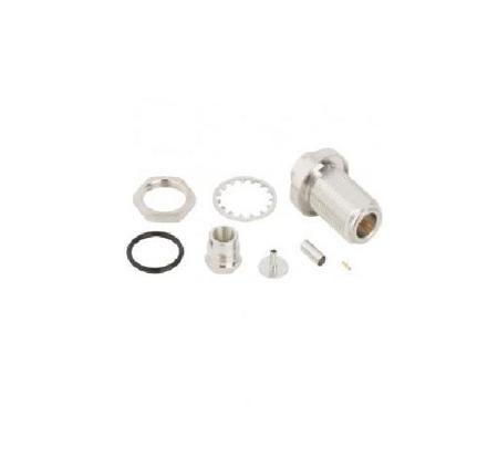 172129 Amphenol RF, Jack Bulkhead N Connector, Crimp Termination, Straight Body