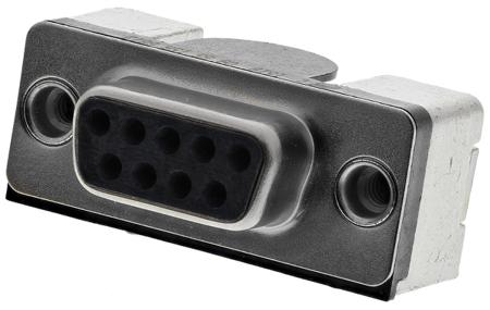 09551566612741 HARTING D-Sub Standard 9 Way Right Angle SMT D-sub Connector Socket, 2.76mm Pitch, with 4-40 UNC Threaded Inserts,