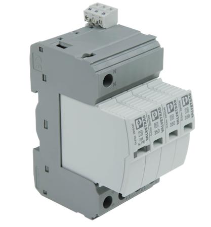2905340 Phoenix Contact 3 Phase Surge Protector, 50kA, 1.9kV, DIN Rail Mount