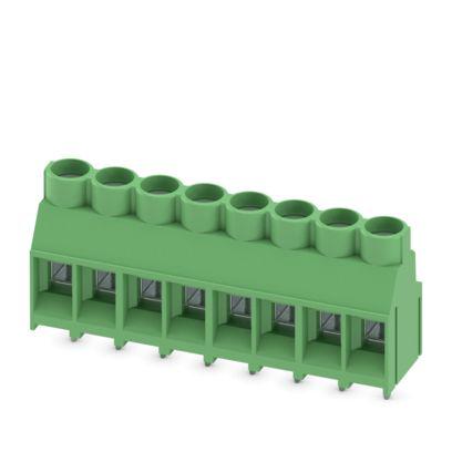 1713927 Phoenix Contact PCB Terminal Block, 8-Contact, 6.35mm Pitch, Wave Soldering, 1-Row, Plug In, Screw Termination