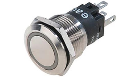 82-6151.1154 EAO Illuminated Push Button Switch, Momentary, Panel Mount, 22mm Cutout, 1CO, White LED, 24V, IP67