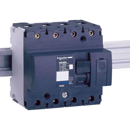 18662 Schneider Electric Acti 9 MCB4P Poles, 125A Curve C