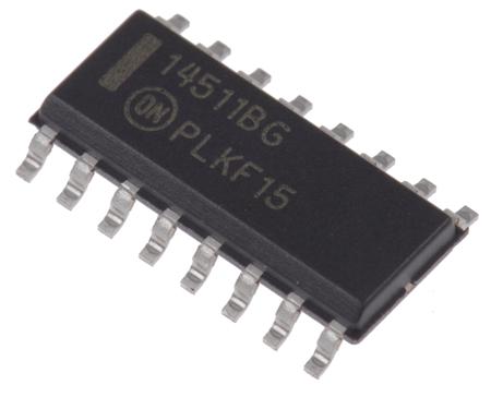 MC14511BDG onsemi , Decoder, 16-Pin SOIC