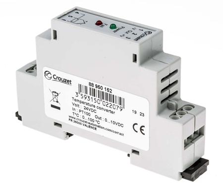 88950152 Crouzet Signal Conditioner, RTD Input, Voltage Output, 24V dc Supply