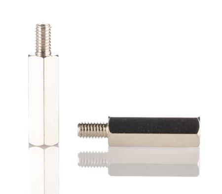 806-6682 RS PRO Standoff, M6 x M6 Thread, 40mm Body, Steel, Male/Female, 10mm Stud