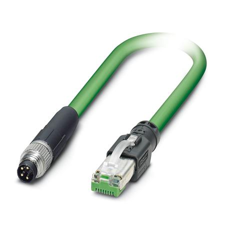 1157865 Phoenix ContactNBC, 200mm Cat5, Green M8 to Male RJ45 Male, Shielded Shielded, Terminated Polyurethane Sheath