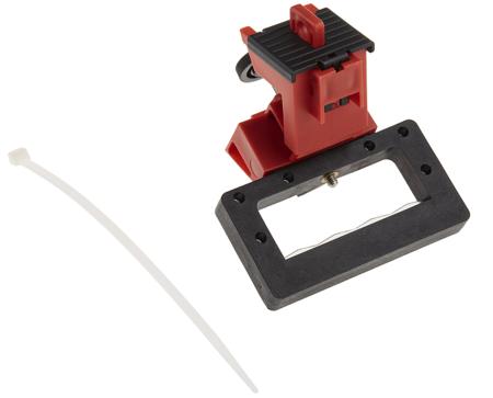 TAGLOCK-OVERSIZED-CIRCT-BRKR-LO-PK6 Brady Red Glass Fibre Reinforced Plastic Breaker lockout, 7.37mm Shackle