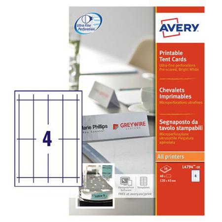 L4794-10 Avery White Adhesive High Visibility Label Sheet, Pack of 10Sheets