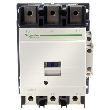 LC1D1156E7 Schneider Electric TeSys D LC1D Contactor, 48 V ac Coil, 3-Pole, 115 A, 3NO, 1 kV ac, 690 V dc