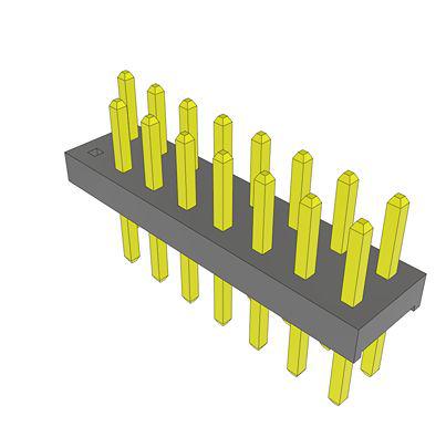 TMM-108-01-G-D-001 Samtec TMM Series Vertical Through Hole PCB Header, 16 Contact(s), 2mm Pitch, 2 Row(s), Unshrouded