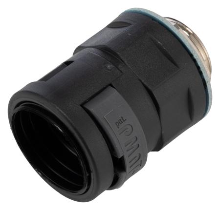NVNV-M253-11 PMA Straight Cable Conduit Fitting, PA with metal thread Black 23mm nominal size IP68 M25