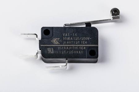 VA1-16L1-06E0-Z Zippy Roller Lever Snap Action Micro Switch, Solder Terminal, 16.1A, SPDT