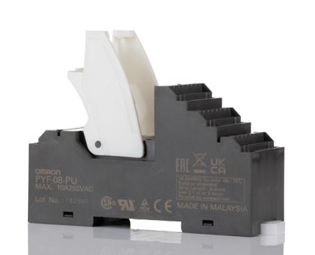PYF-08-PU Omron MY2 8 Pin 250V ac DIN Rail Relay Socket, for use with MY Series General Purpose Relay