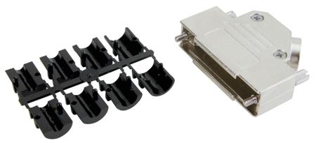 165X02699XE CONEC 165X Series Zinc Alloy Side Entry D Sub Backshell, 15 Way, Strain Relief