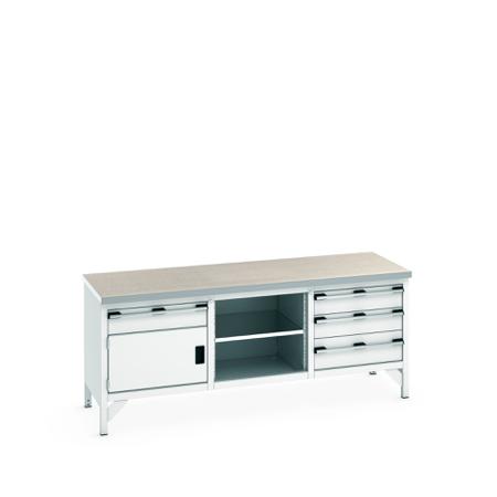 41002060-16V Bott 1 Door, 4 Drawer Sheet Steel Floor Standing Storage Cabinet, 2000 X 750 X 840mm